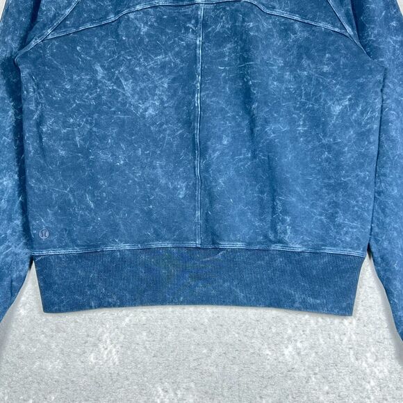 Lululemon Sweatshirt Womens 6 Blue Ready To Roll Crew Dye In Acid Rubber Dye - Picture 4 of 10